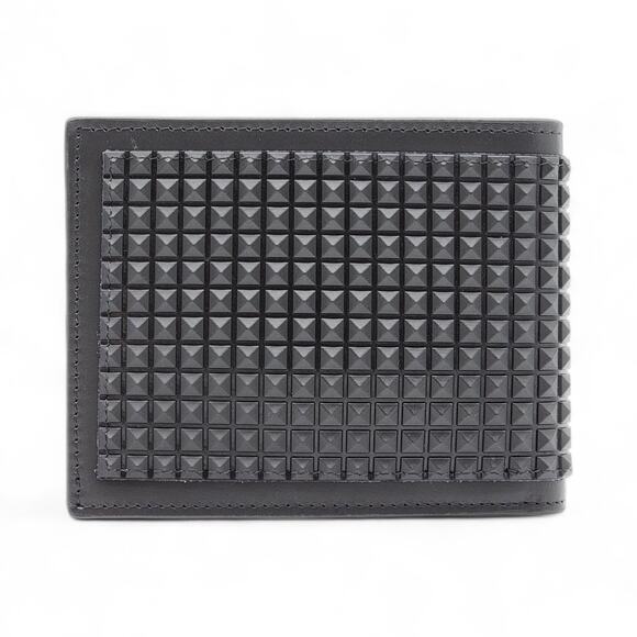 Giuseppe Zanotti Studded Leather Bifold Men's Wallet in Black - NIB $449 - Picture 3 of 7